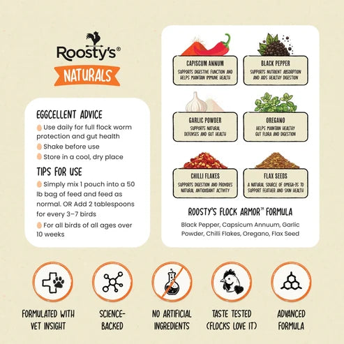 Naturals Flock Armor Chicken De-wormer Chili Mix, 16oz